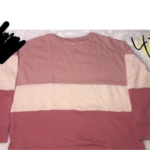Striped Pink and Cream Long Sleeve Shirt